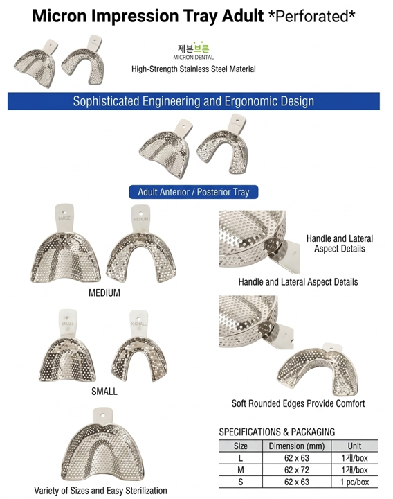 Perforated Impression Tray for Adults