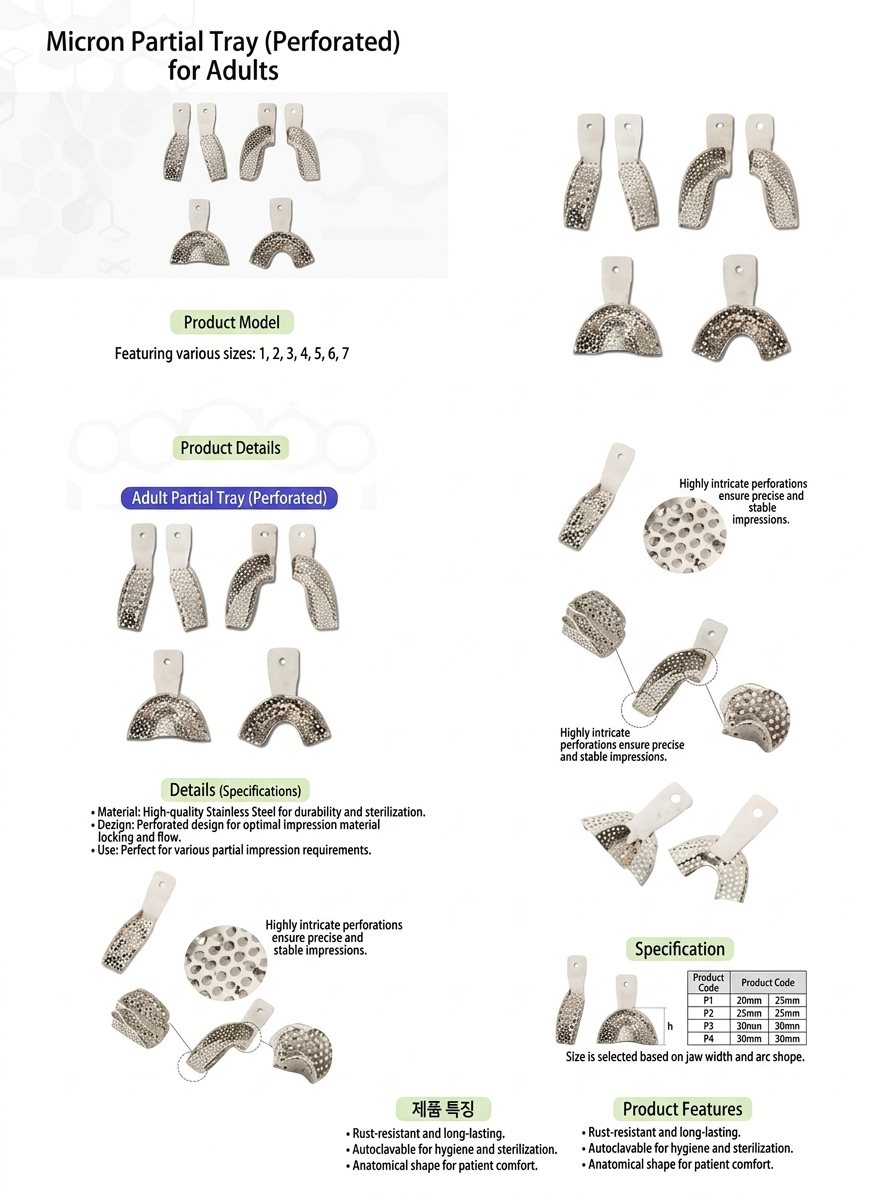 Perforated Partial Tray for Adults