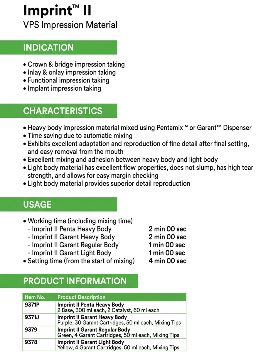 Imprint II Garant Light Body (50ml*4)