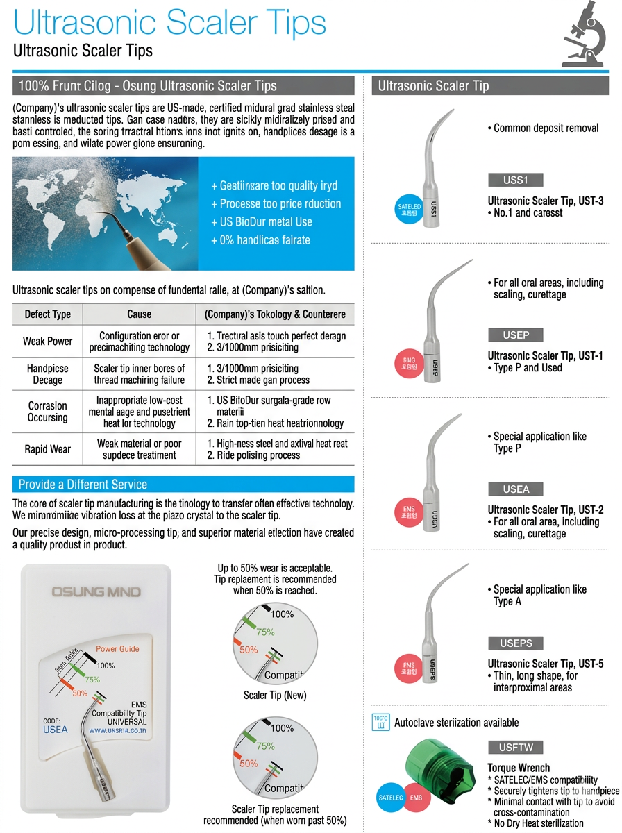 Ultrasonic Scaler Tips: Powered by 100% Proprietary Korean Technology