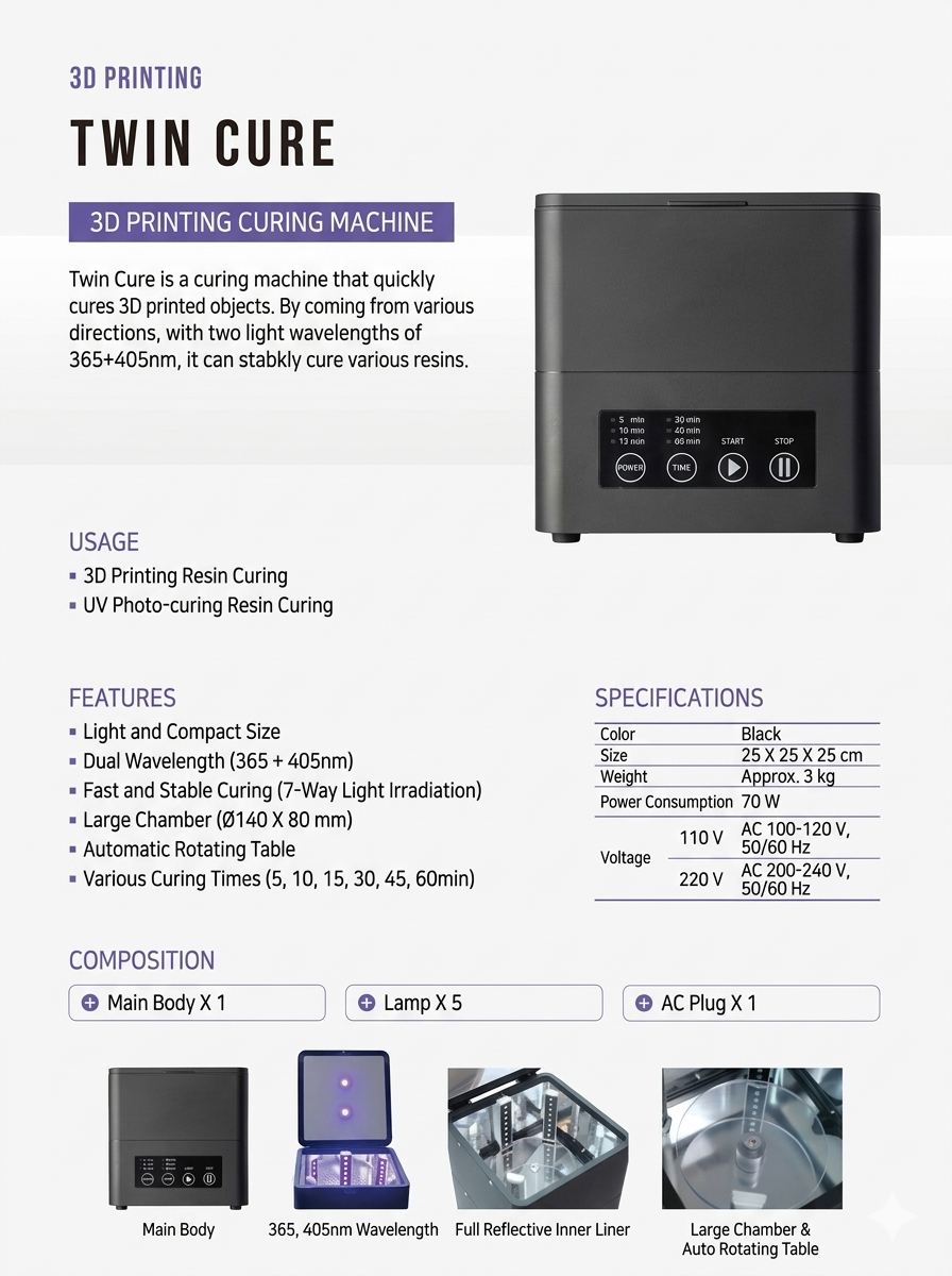 Twin Cure: 3D Printing Curing Unit
